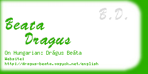 beata dragus business card